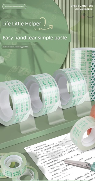 Yapışkan Bant - 1 Silindir 8 Rulo - 1.8cm Genişlik 16.4m Uzunluk - Resim 6