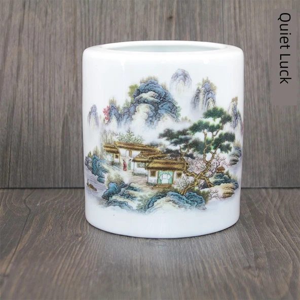 Jingdezhen Seramik Kalem Vazo Fırça Tutucu - Huzur