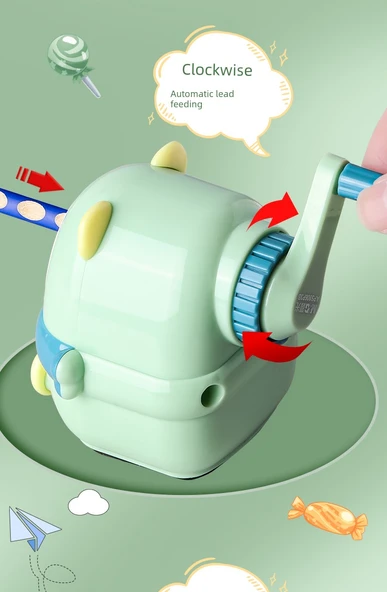 Küçük Okul Çantası - Açık Mavi Otomatik Kalemtraş - 12