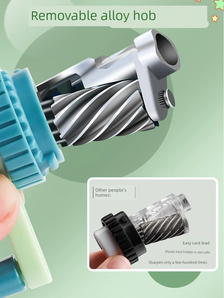 Küçük Okul Çantası - Açık Mavi Otomatik Kalemtraş - 4