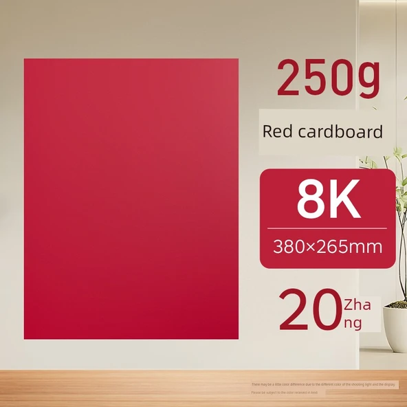 Kırmızı Karton Kağıt 8 250g Kalınlaştırılmış - 20 Yaprak