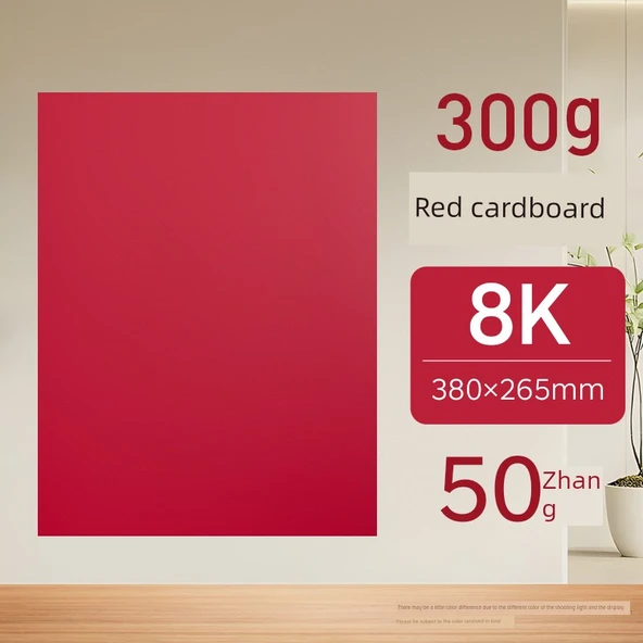 Kırmızı Karton Kağıt 8 300g Kalınlaştırılmış - 50 Yaprak