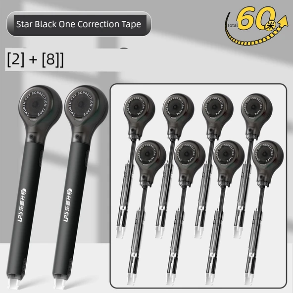 Yıldız Siyah Düzeltme Bandı +8 Yedek - 60m (2 Paket)