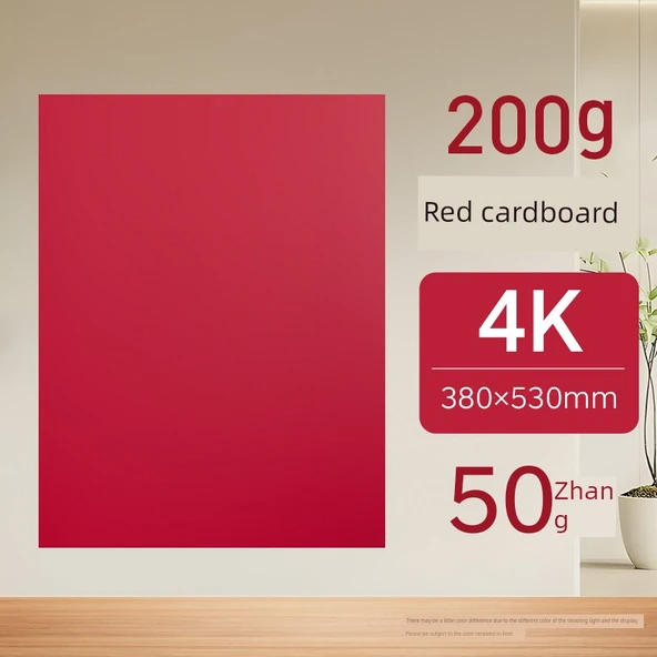 Kırmızı Karton Kağıt 4 200g Orta Kalınlık - 50 Yaprak