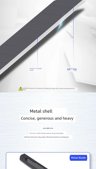 Metal Sanat Bıçağı - 60 Derece Siyah Bıçak 2 Paket ABS Kasa - 2036S - 6