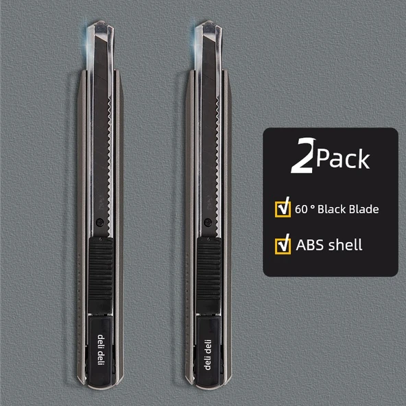 Metal Sanat Bıçağı - 60 Derece Siyah Bıçak 2 Paket ABS Kasa - 2036S