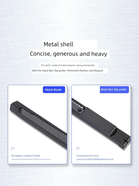 Metal Sanat Bıçağı - 60 Derece Siyah Bıçak 2 Paket ABS Kasa - 2036S - 4