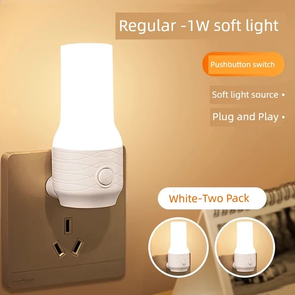 LED Yatak Lambası - 1W Standart Beyaz - 2 Paket
