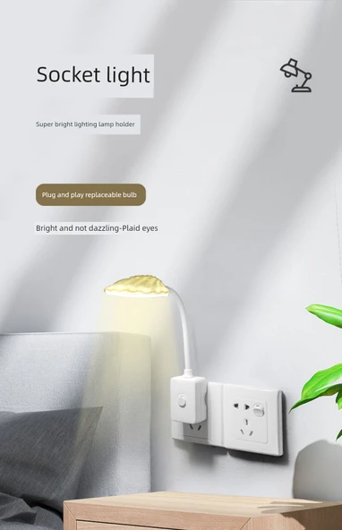 LED Yatak Lambası - Yuvarlak Tripod - Sarı + Beyaz İki Renk Dimmer - 7