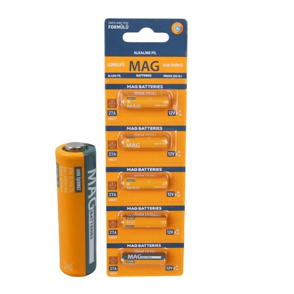 Mag Batteries MG-27 27A 12 Volt İnce Alarm Pili (5'li Blister Paket) ürün görseli