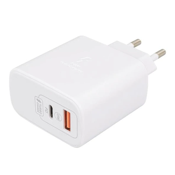 Weko WK-21446 S11-UC 25 Watt 3.0 Amper Type-C + USB Telefon Şarj Başlık Adaptörü - Resim 2