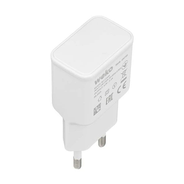 Weko WK-21434 2.1 Amper Telefon Şarj Adaptörü + Micro USB Kablo - 3