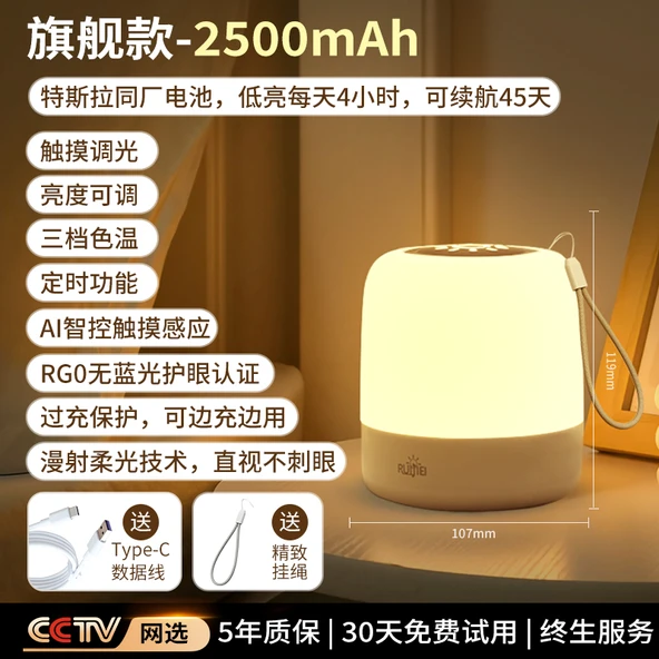 Şarjlı LED Masa Lambası - 2500mA - 45 Gün Dayanıklılık - RG0 Mavi Işık Koruma