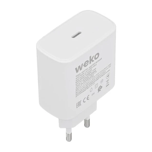 Weko WK-21440 S11-C 25 Watt Telefon Şarj Başlık Adaptörü + Type-C To Type-C Kablo - Resim 3