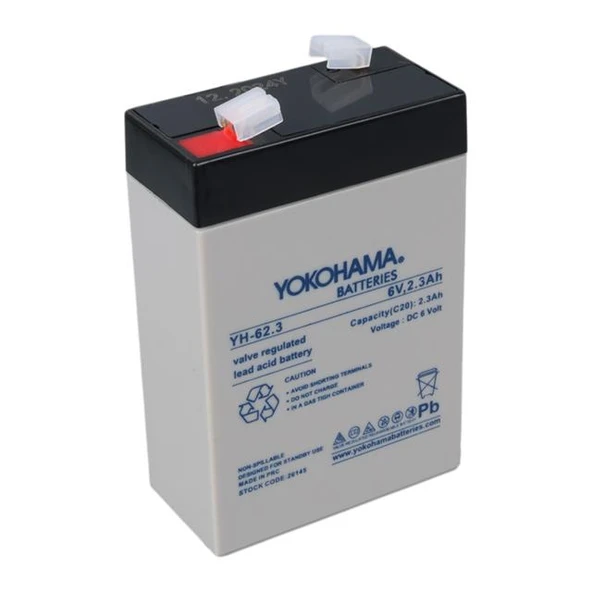 Yokohama YH-62.3 6 Volt - 2.3 Amper Akü (90x43x38 mm) ürün görseli