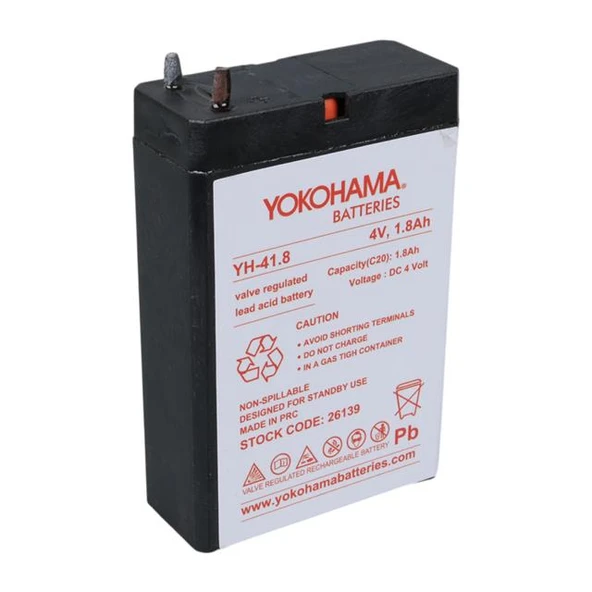 Yokohama YH-41.8 4 Volt - 1.8 Amper Akü (50x76x22 mm) ürün görseli