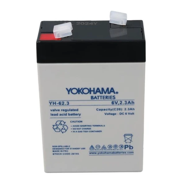 Yokohama YH-62.3 6 Volt - 2.3 Amper Akü (90x43x38 mm) - Resim 3