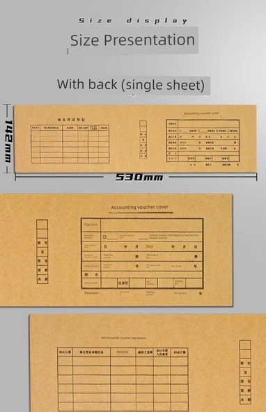 A5 Muhasebe Fişi Kılıfı 500 Set - 210x148mm - Köşeli - 7