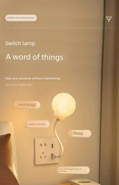 Akıllı Ses Kontrol LED Gece Lambası - Ay Işıkları - 7