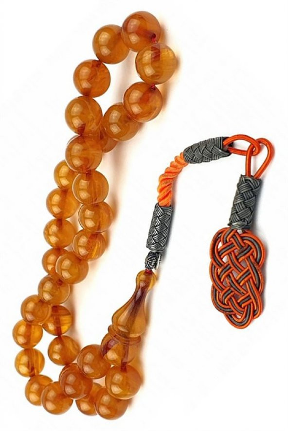 Gümüş Kazaz İmameli Bal Kehribar Tesbih ürün görseli