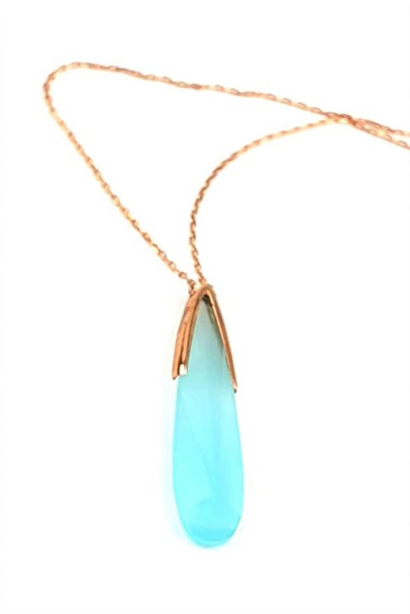 Kalsedon Gümüş Rose Kolye ürün görseli