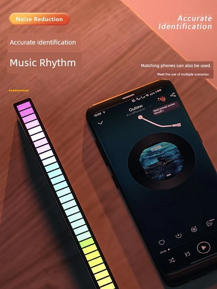 Ses Kontrollü RGB Ses Alma Lambası - Beyaz APP ile Aynı Shake Tak-Çalıştır Çift Kullanım 2 Paket - 3