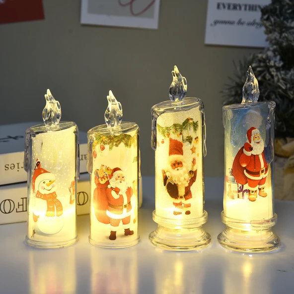 Noel LED Mum Işığı - Stil 4 - Küçük 5.5x15 - Tatil Dekorasyonu - 4