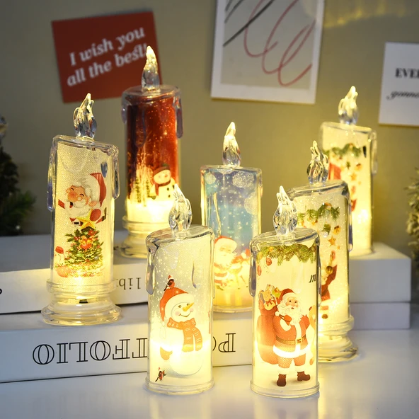 Noel LED Mum Işığı - Stil 11 - Büyük 6.5x18.3 - Tatil Dekorasyonu - 3