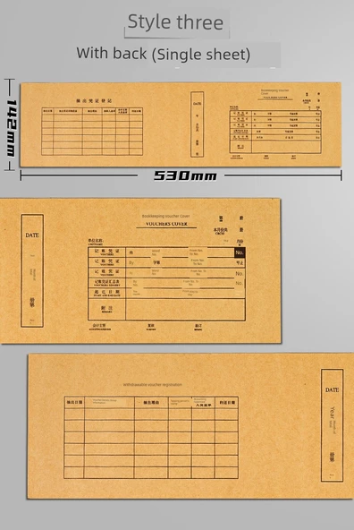 A5 Muhasebe Fişi Kılıfı 500 Set - 210x148mm - Köşeli - 9