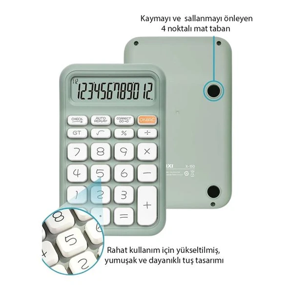 Powermaster PM-25410 Yeşil 12 Haneli Hesap Makinesi - 2