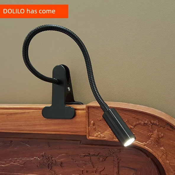 LED Klipsli Göz Koruma Öğrenci Masa Lambası - Gümüş - Ayarlanabilir Parlaklık - Beyaz + USB + 3C Priz - 3