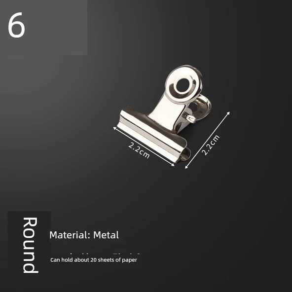 Metal Klasör Klipsi - Poşet - 22mm - 6 Adet