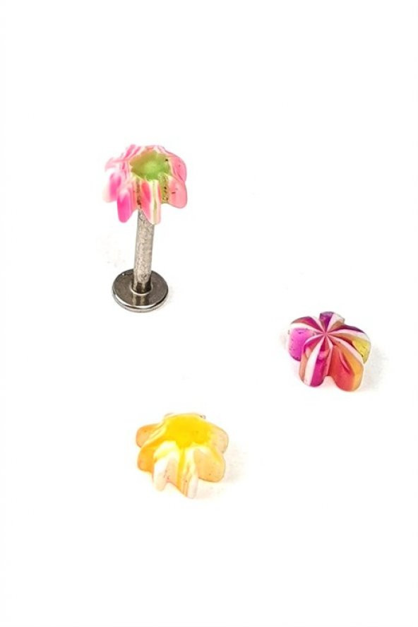 Uçları Değişebilir Neon 316L Anti Alerjik Cerrahi Celik Tragus Veya Dudak Kikirdak Helix Piercing