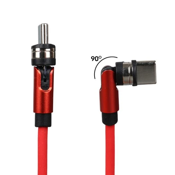 PowerMaster PM-25904 3 in 1 Kırmızı Çok Amaçlı Taşınabilir Şarj Kablosu - Resim 2