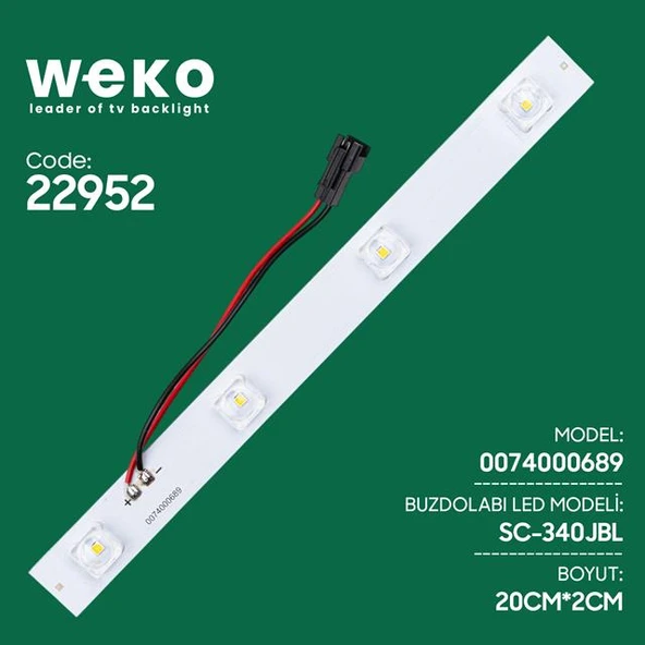 Buzdolabı İç Aydınlatma Ledi SC-340JBL 0074000689 4 Çipli Lensli - 1