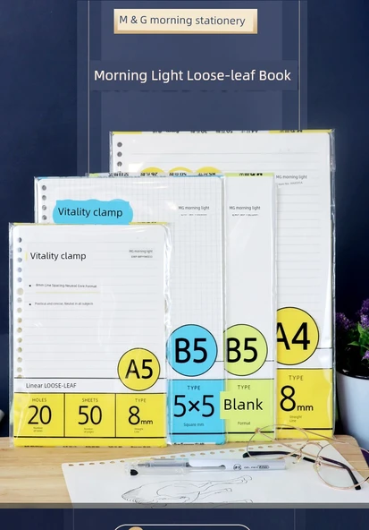 A5 Gevşek Yaprak Defter - Yatay Çizgi - 300 Sayfa - 7
