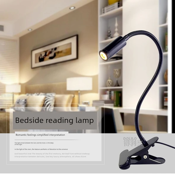 LED Klipsli Göz Koruma Öğrenci Masa Lambası - Siyah - Dokunmatik Şarjlı C02 - Beyaz Işık - 8