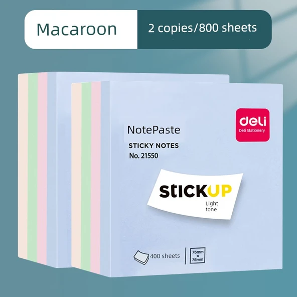 Post-it Not Renkli Yapışkanlı Yer İşareti - Makaron Renk (76*76mm) 2 Paket