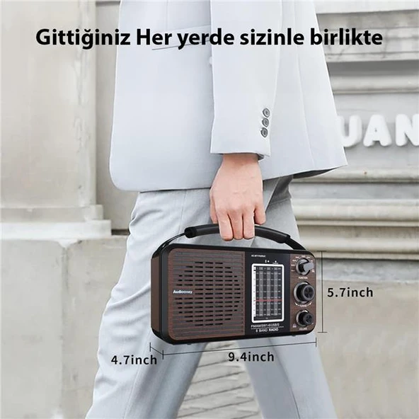 MagicVoice USR11 Portatif Analog Radyo FM-USB-SD/MMC-AUX (88-108 FM Frekans Aralığı) - 5