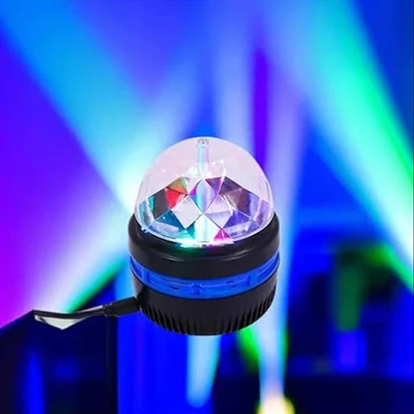 Ledx YQX-6888 Mini Usb'li 3 Watt Şarjlı Sihirli Rgb Led Disko Topu - 2