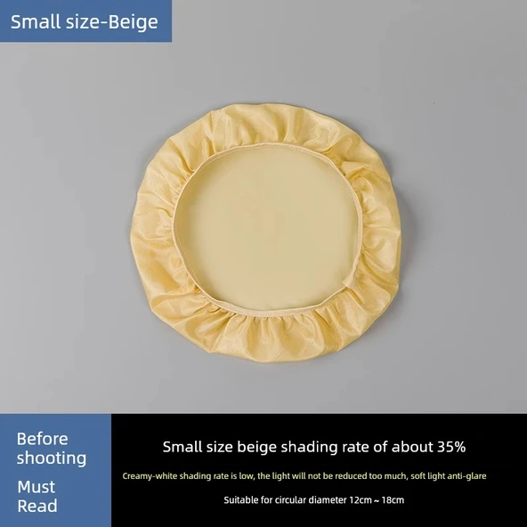 Ev Tipi Lamba Abajur Kapağı - Küçük - Bej - 12-18cm - 35% Gölgelenme