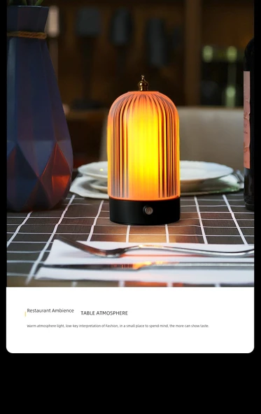 Şarjlı LED Bar Masa Lambası - Zar Kupa Lambası A + Üç Renk Işık + Kayış Sap (Şarj Aleti Hariç) - 10