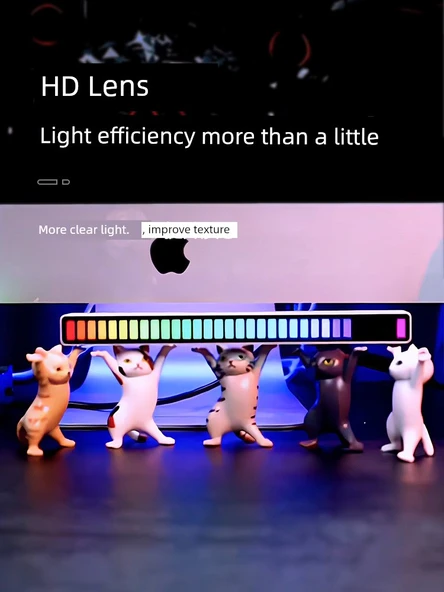RGB Ses Kontrolü Alıcı Ortam Işık Çubuğu - Yükseltilmiş 3D Siyah Tak-Çalıştır 2 Paket - 5