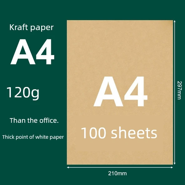 Kraft Karton Kağıdı - A4, 120gsm, 100 Sayfa