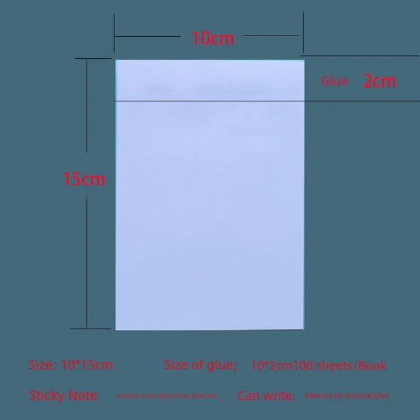 A5 A6 Renkli Yapışkan Not Seti - 10*15cm Beyaz A6 Kısa Kenar Yapışkan 100