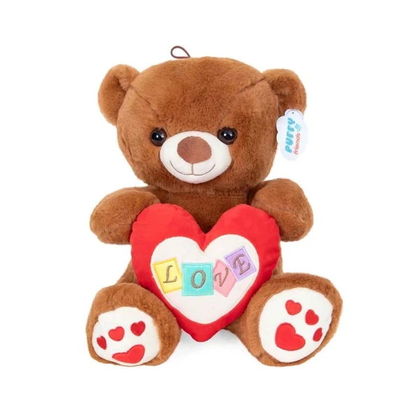 4762 Peluş Ayı Kalpli 30 cm - 5