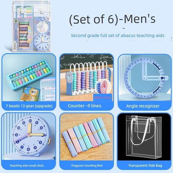 İkinci Sınıf Abaküs Seti - Erkekler Tam Set (6 Parça)