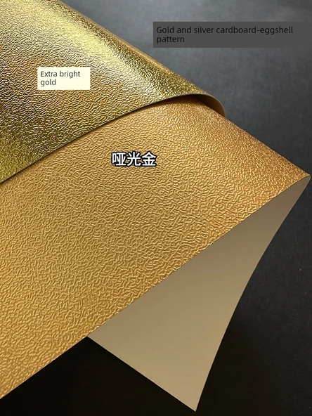 250G Altın Gümüş Yumurtalık Desenli Karton Kağıt A3/A4 - Mat Altın Yumurtalık Deseni Tam Açık (1) - Resim 3