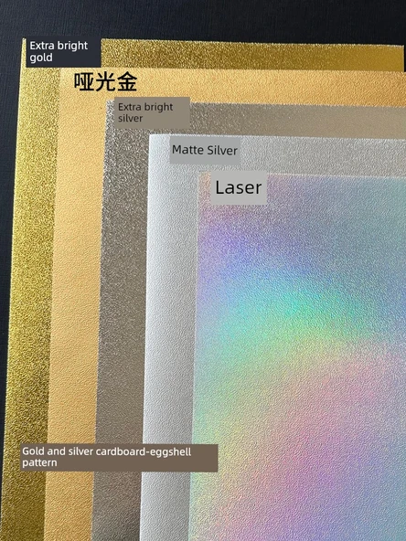 250G Altın Gümüş Yumurtalık Desenli Karton Kağıt A3/A4 - Mat Altın Yumurtalık Deseni Tam Açık (1) - Resim 2