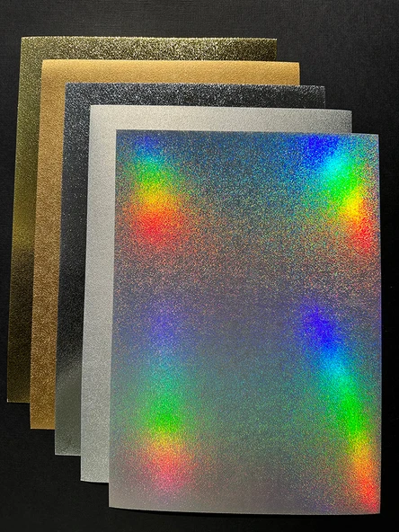 250G Altın Gümüş Yumurtalık Desenli Karton Kağıt A3/A4 - Parlak Gümüş Yumurtalık Deseni 4 (8) - Resim 5